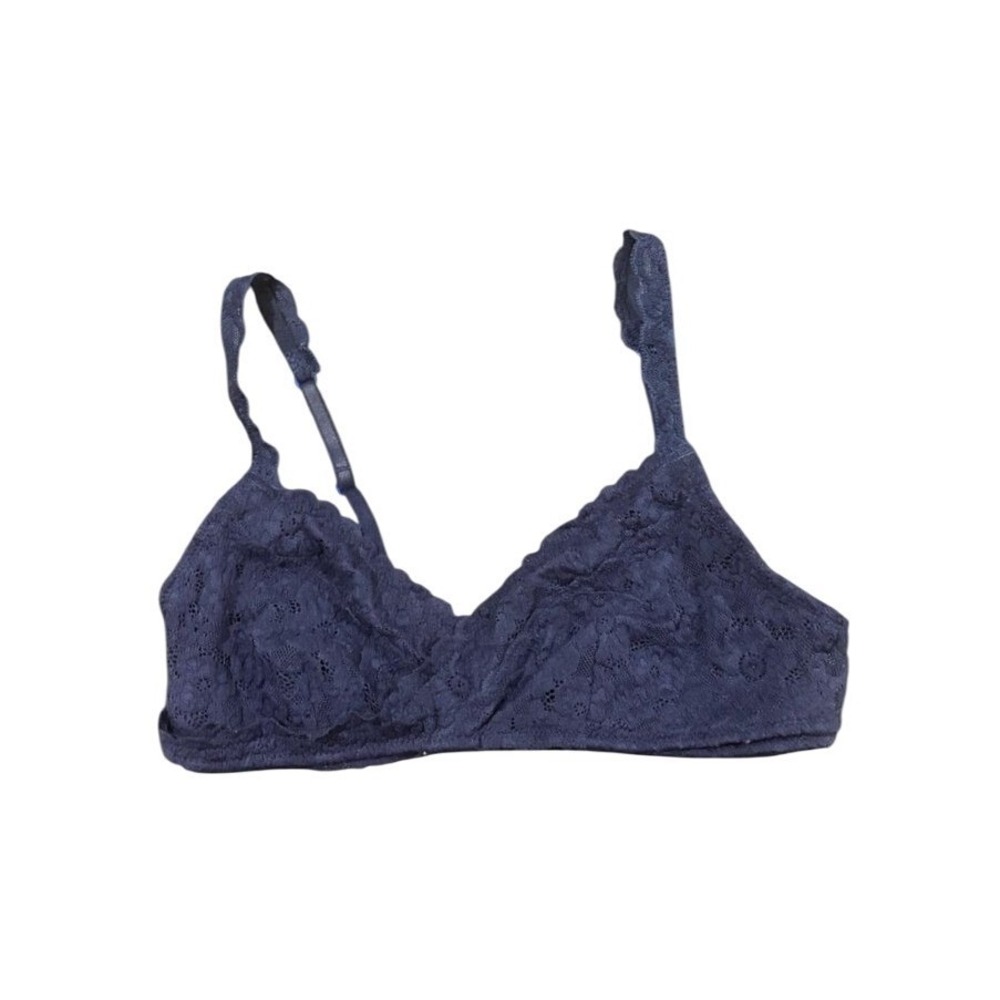 Lace Bralette Wireless Bra Navy Blue Lined Adjustable Straps‎ Comfy Everyday